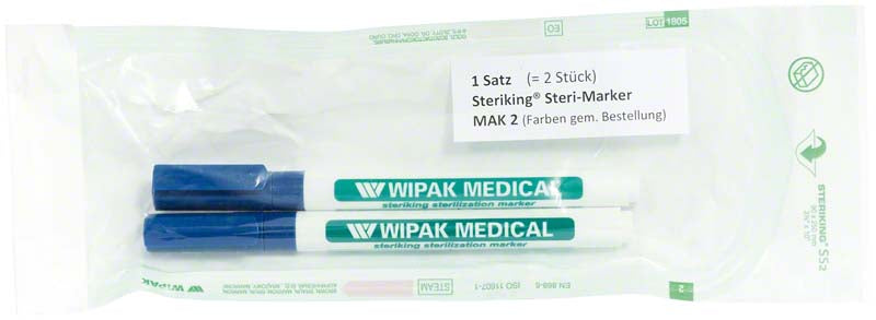 Marker für Sterilisationsbeutel blau