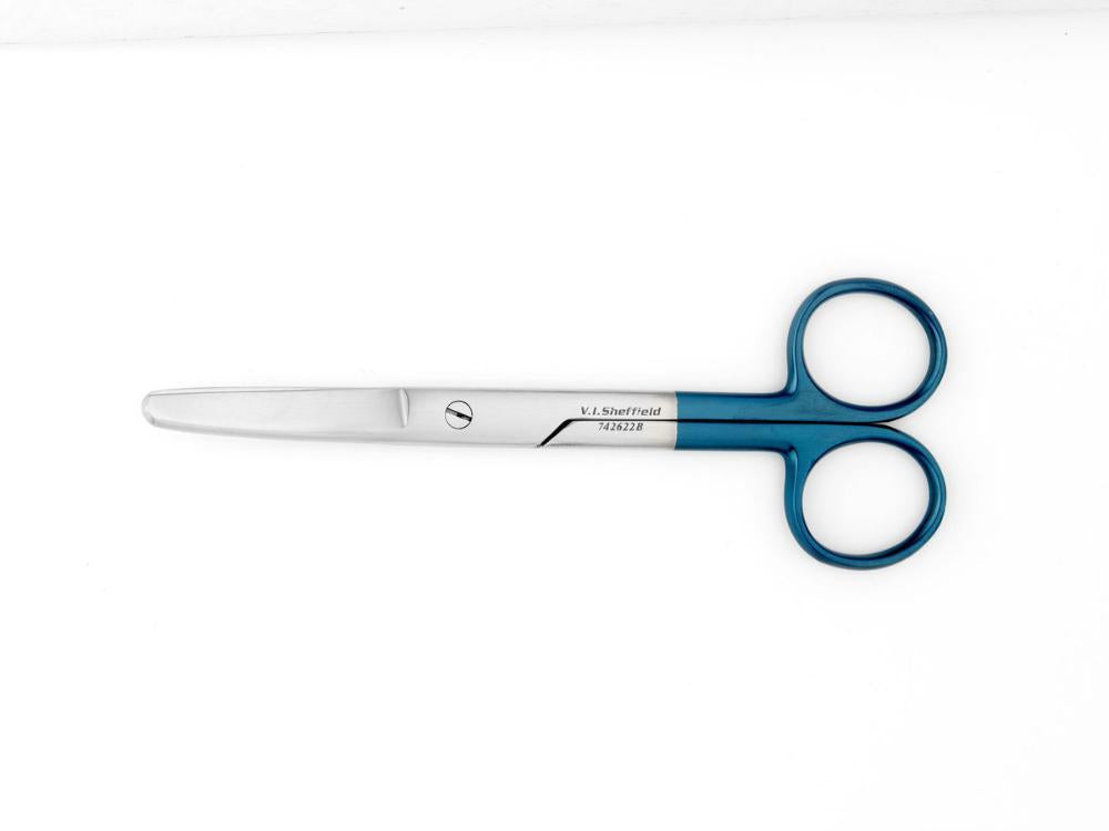 Verbandschere, stumpf/stumpf, gebogen, Griff blau, 125 mm (742622B)