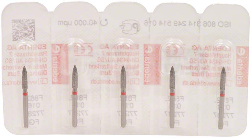 Omni Diamanten 862 für FG, 19 mm, rot fein, Falmme ISO 016