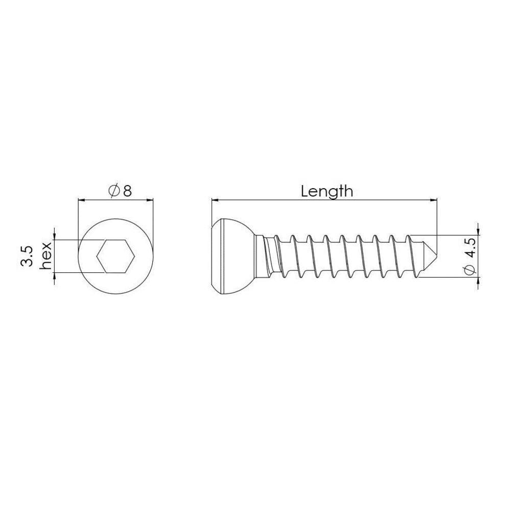4,5 mm Kortikalisschraube mit Hex-Kopf, 58 mm lang (CS4558)