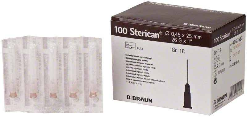 Sterican® Einmalkanüle, G26, braun, Ø 0,45 x 25 mm