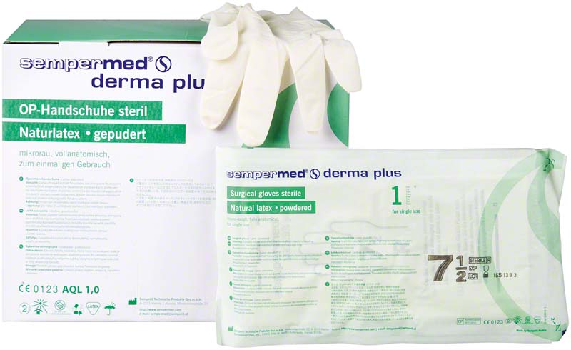 Sempermed derma plus OP Handschuhe, leicht gepudert, 50 Paar, Gr. 7,5