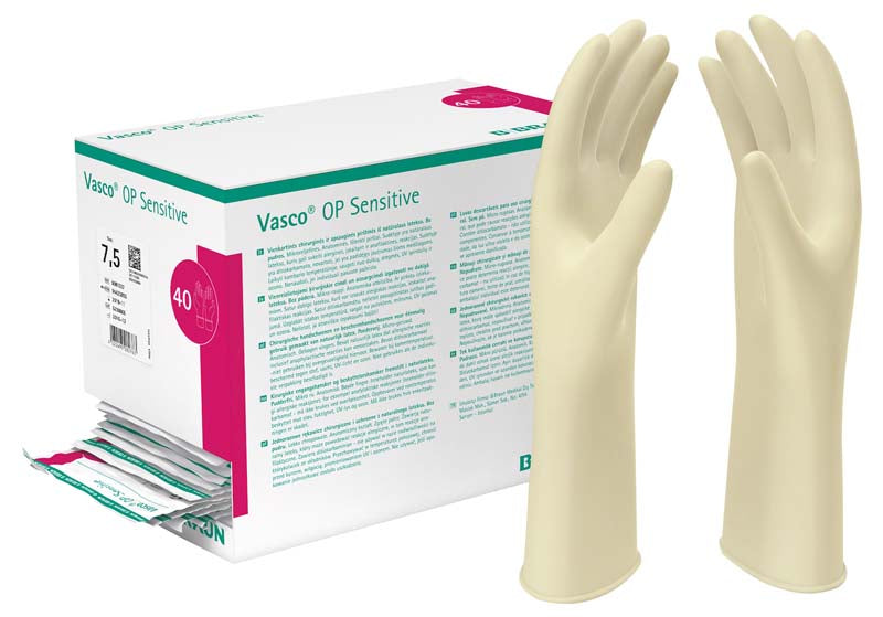Vasco® Sensitive OP Handschuhe, Naturlatex, puderfrei, weiß, 40 Paar, Gr. 7