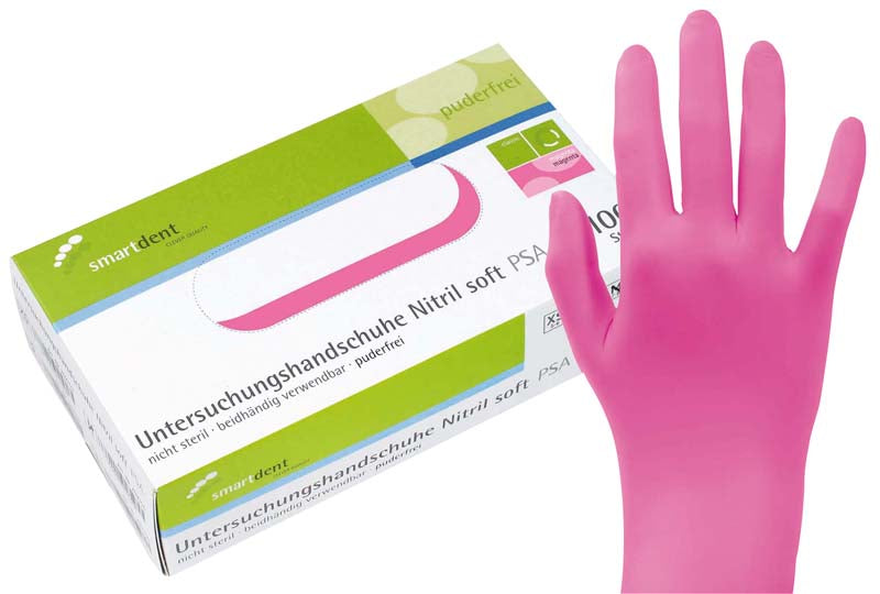 smart Nitril Untersuchungshandschuhe Soft, puderfrei, 100 Stk, magenta, L