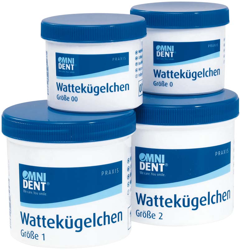 Wattekügelchen, Größe 2, Ø 7,6 mm, Dose mit 10 g
