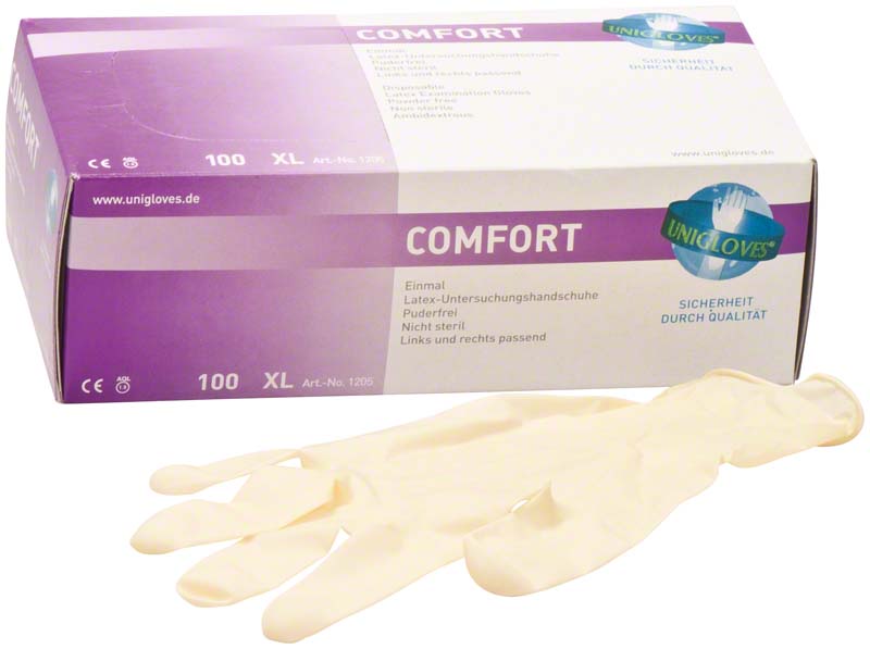 COMFORT Latex Untersuchungshandschuhe, puderfrei, 100 Stk, weiß, XL