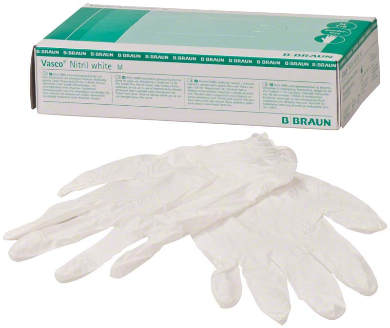 Vasco® Nitril Untersuchungshandschuhe, puderfrei, weiß, 100 Stk, M