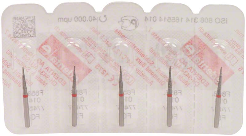 Omni Diamanten 858 für FG, 19 mm, rot fein, Konus Spitze ISO 014