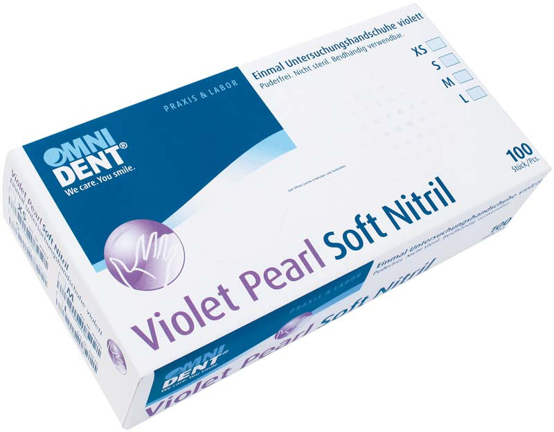 Violet Pearl Soft Nitril-Untersuchungshandschuhe, 100 Stk, puderfrei M