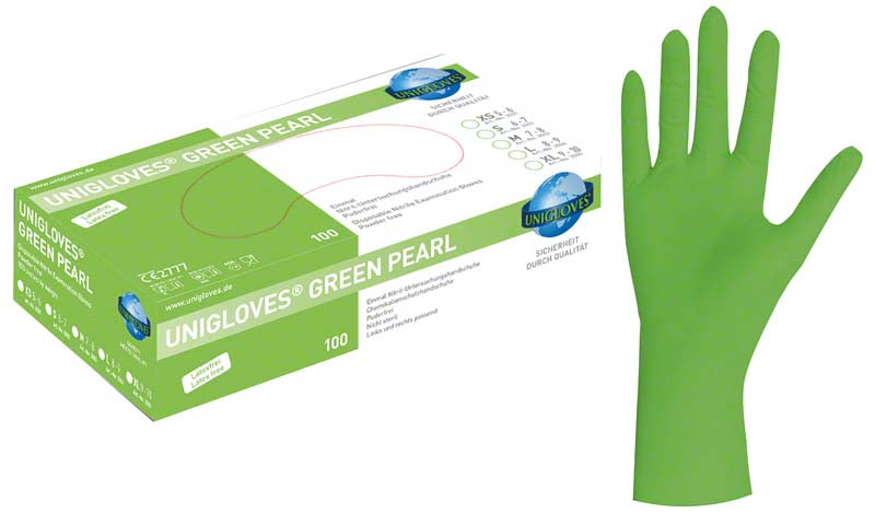 GREEN PEARL Nitril Untersuchungshandschuhe, 100 Stk, grün, M