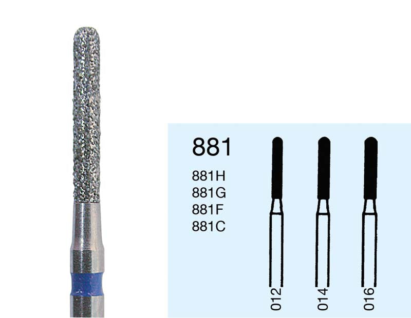 Omni Diamanten 881 für FG, 19 mm, grün grob, Zylinder rund ISO 014