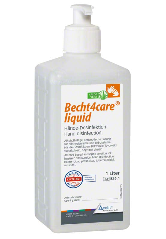 Becht4care® liquid alkoholische Händedesinfektion, 1 L Pumpflasche