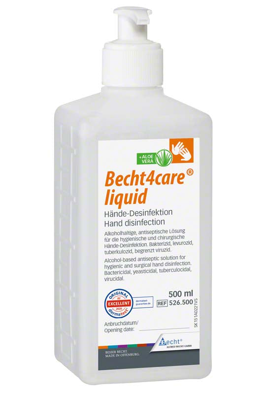 Becht4care® liquid alkoholische Händedesinfektion, 500 ml Pumpflasche