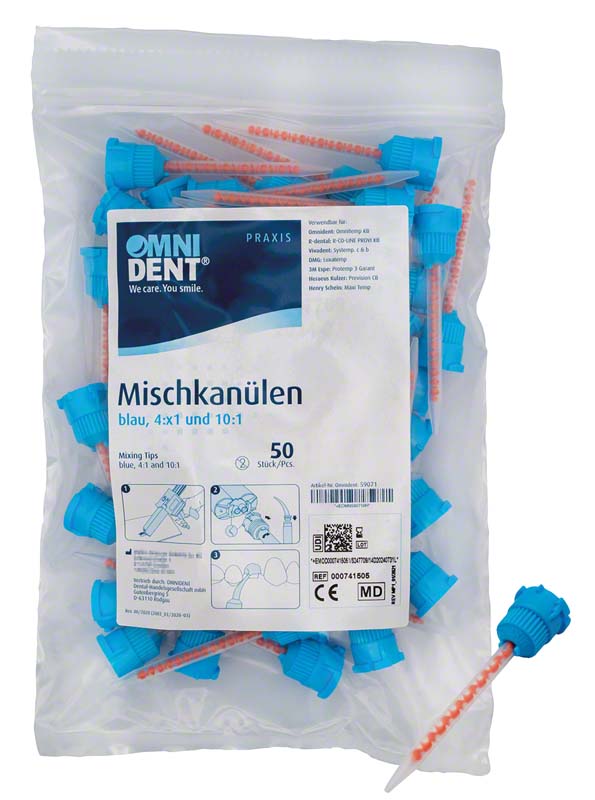Omni Mischkanülen blau normal 4:1/10:1, 50 Stk