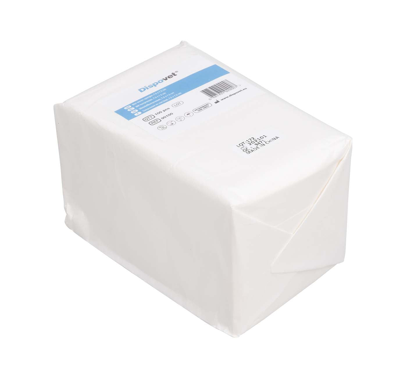 Dispovet Mullkompressen, unsteril, 4-fach,7,5 x 7,5 cm, 100 Stk