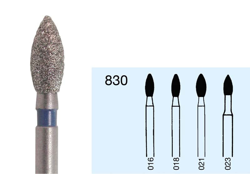 Omni Diamanten 830 für Turbine, 19 mm, grün grob, Birne lang ISO 016