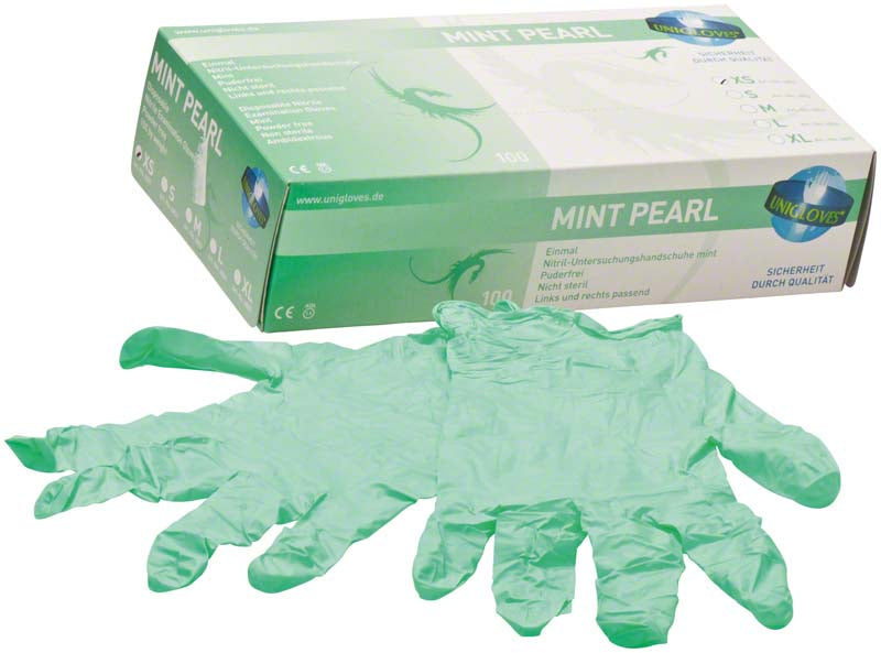 MINT PEARL Nitril Untersuchungshandschuhe, 100 Stk, mint, XS