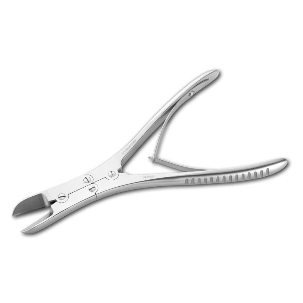 Knochenzange Ruskin (Liston) mit Übersetzung, 19cm, gewinkelt, 25mm Maul 141960