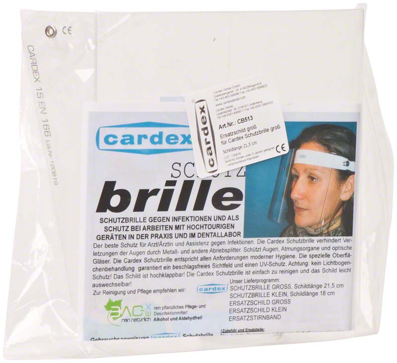 Cardex Ersatzschild für Gesichtsschild groß 21,5 cm
