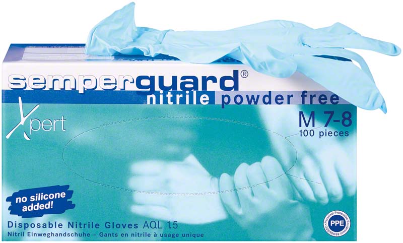 semperguard Xpert Nitril Schutzhandschuhe Chemie, puderfrei, S