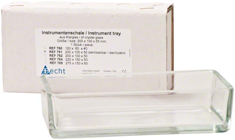 Instrumentenschale Glas, 20 x 10 x 5 cm, autoklavierbar