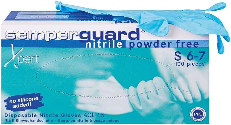 semperguard Xpert Nitril Schutzhandschuhe Chemie, puderfrei, S