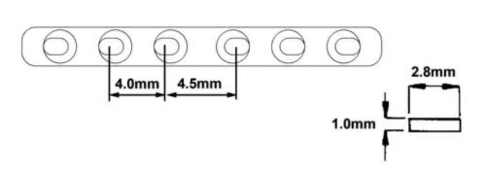 Kompressionsplatte 1,0 x 42 mm, 10 Loch, (C101042)