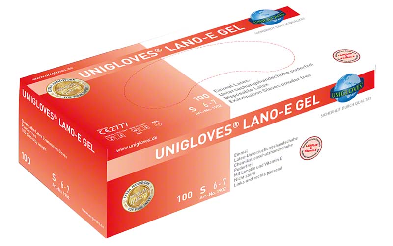LANO-E GEL Latex Untersuchungshandschuhe, 100 Stk, weiß, XL