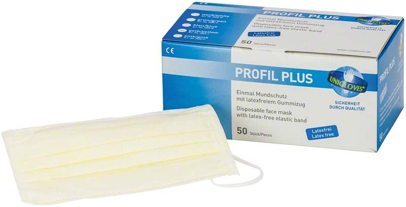 PROFIL PLUS OP Mund Nasen Schutz, Gummizug, 50 Stk, gelb