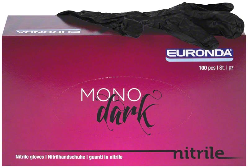 Monoart® Einmalhandschuhe Nitril, puderfrei, 100 Stk, schwarz