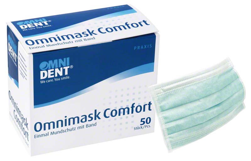 Omnimask Comfort Mund-Nasen-Schutz, zum Binden, 50 Stk, grün