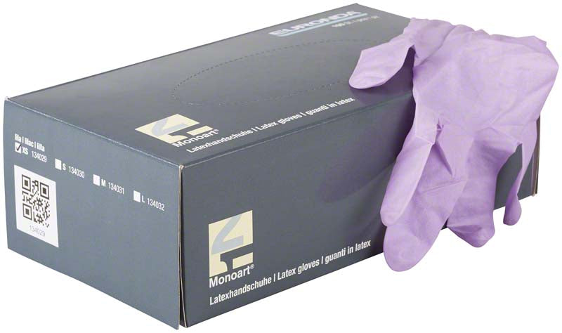 Monoart® Einmalhandschuhe Latex, puderfrei, 100 Stk, lila