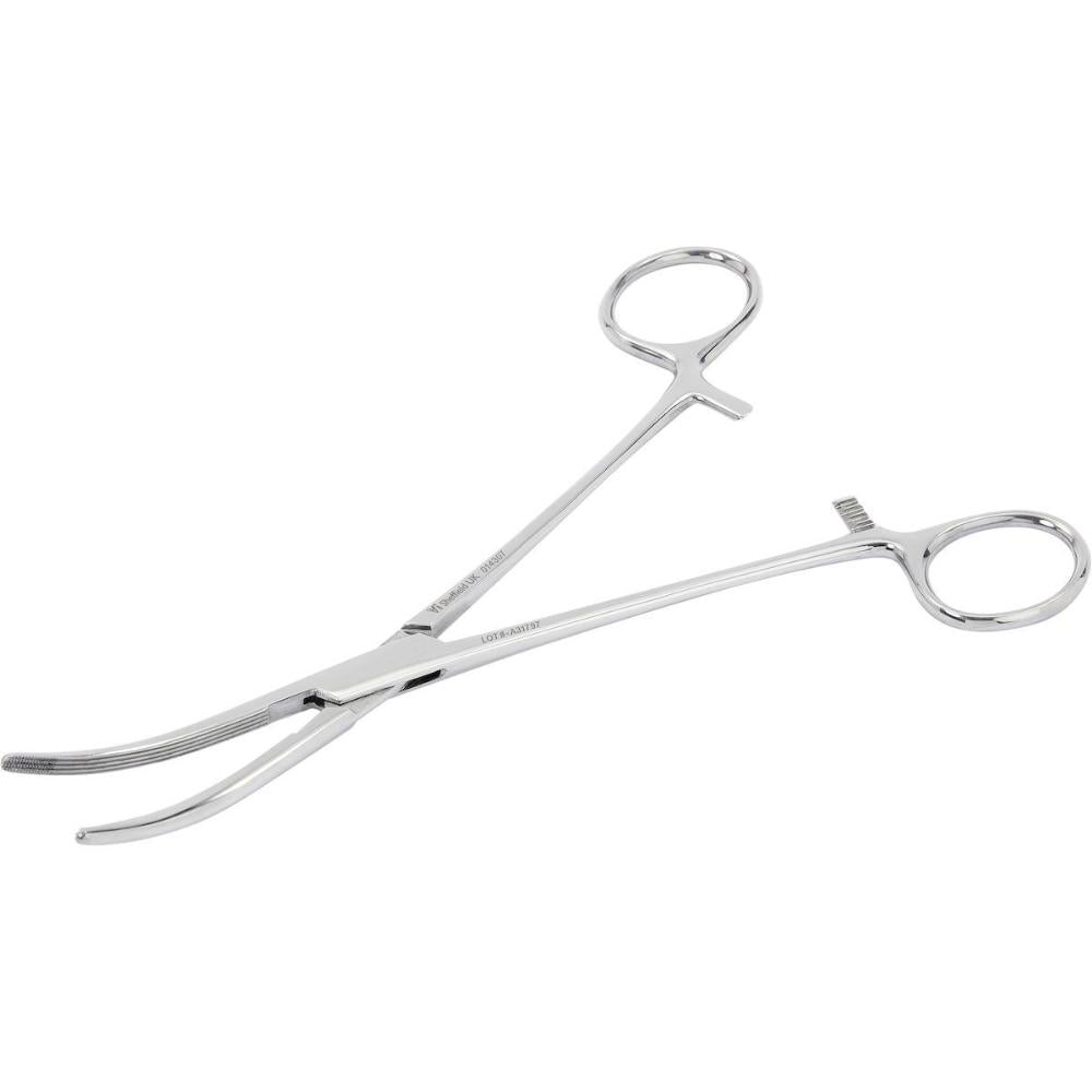Arterienklemme für Hysterektomie nach Carmault, Längsrillen, gebogen,160mm lang (014309)