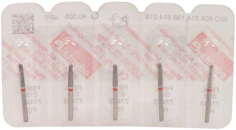 Omni Diamanten 856 für FG, 19 mm, rot fein, Konus rund ISO 018