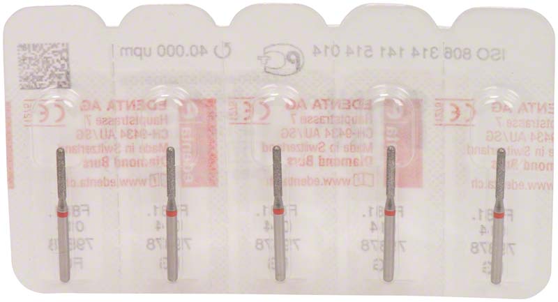 Omni Diamanten 881 für FG, 19 mm, rot fein, Zylinder rund ISO 014