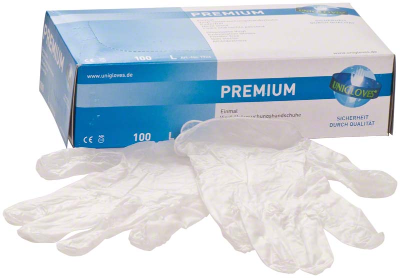 PREMIUM Vinyl Untersuchungshandschuhe, puderfrei, 100 Stk, L