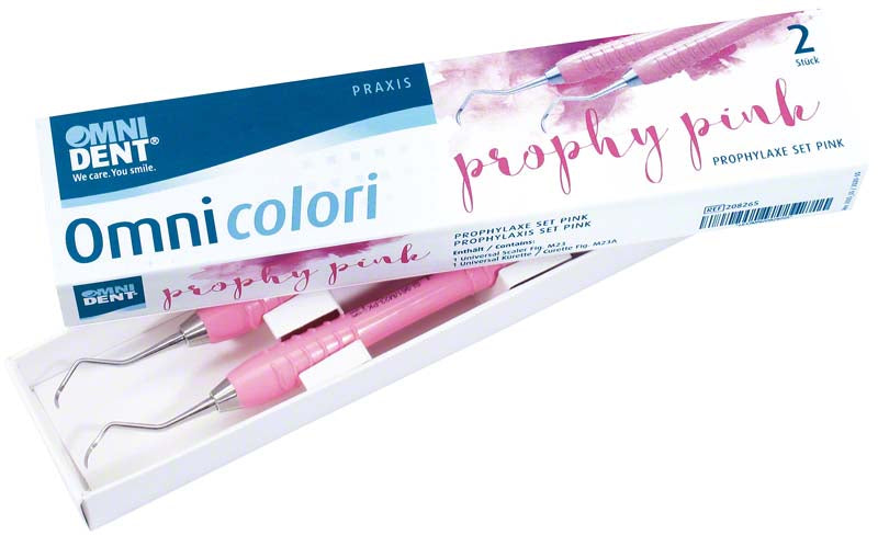 Omni colori, Set Kürette und Scaler, Fig M23A/M23, pinker Griff
