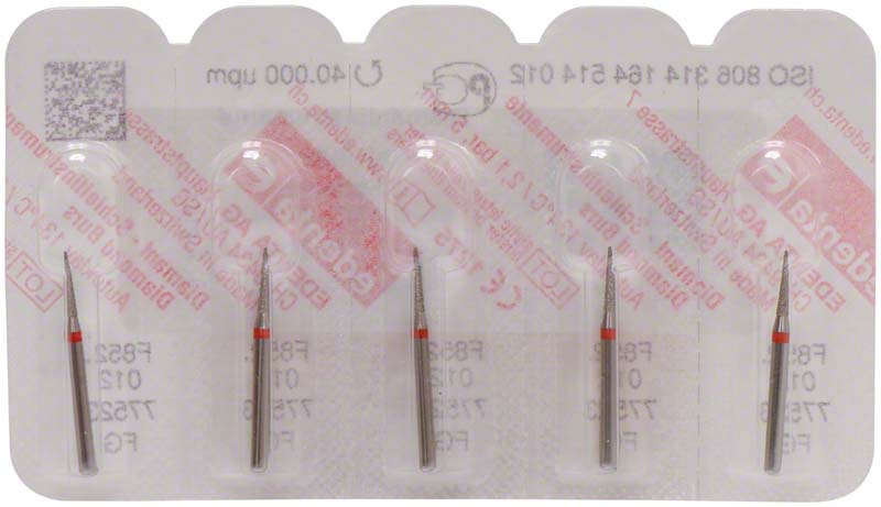 Omni Diamanten 852 für FG, 19 mm, rot fein, Konsu spitze ISO 012