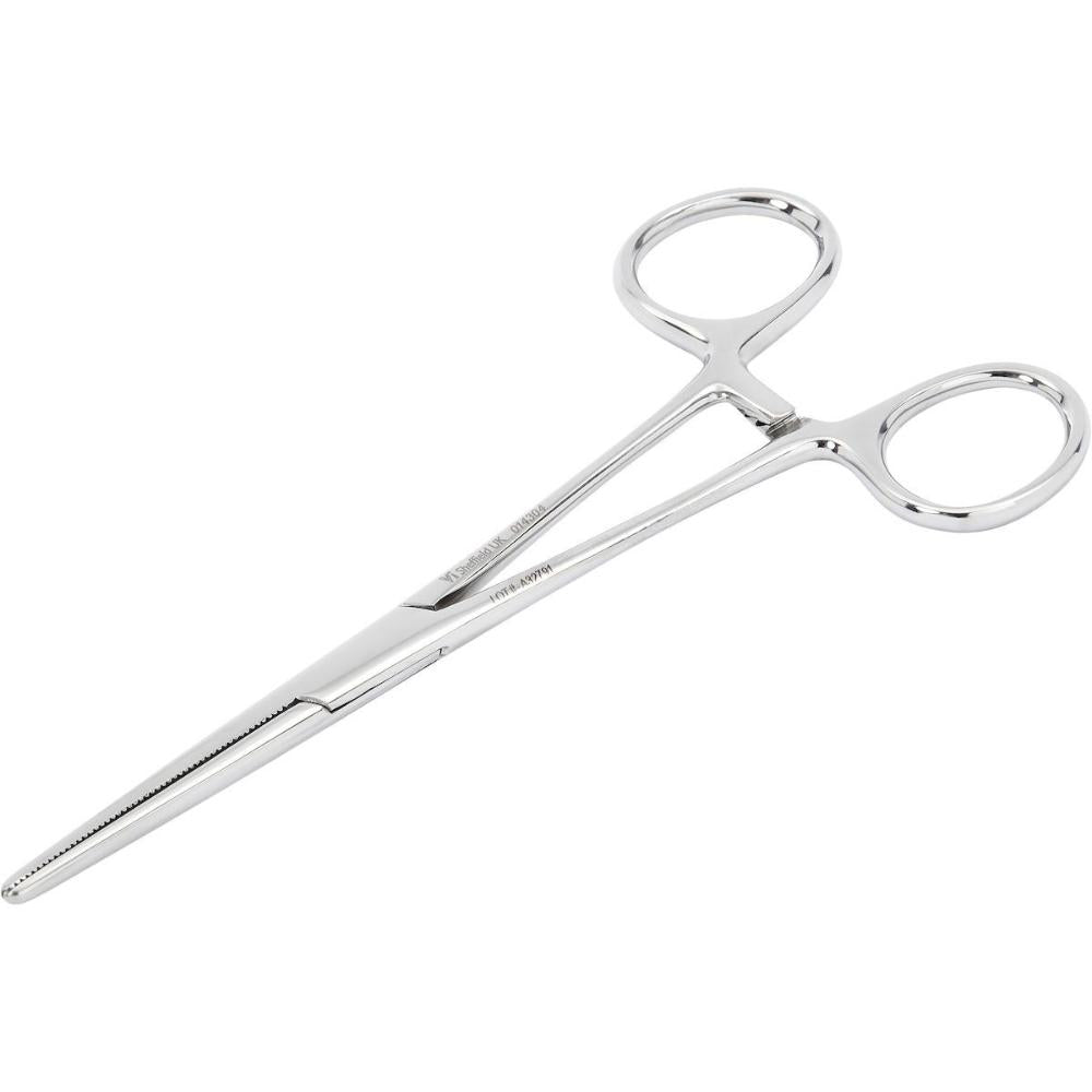 Arterienklemme mit Längsrillen für Ovariohysterektomie, gebogen, 200mm lang 014302