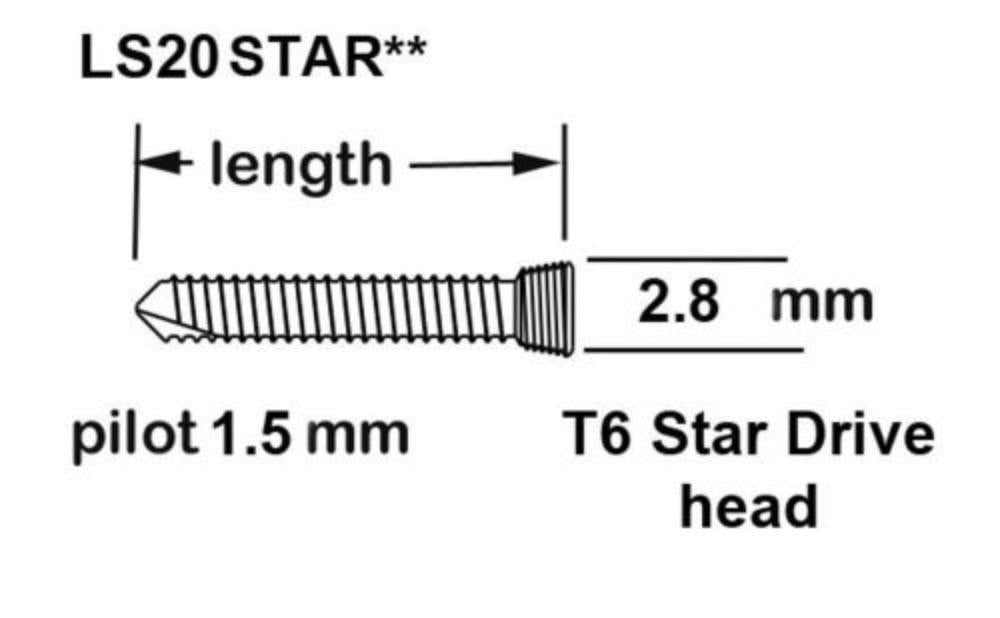 2,0 mm Lockingschraube, Star-Kopf, 20 mm lang (LS20STAR20)