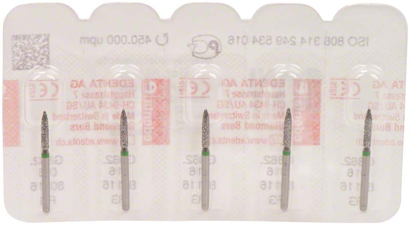 Omni Diamanten 862 für FG, 19 mm, grob grün, Flamme ISO 016