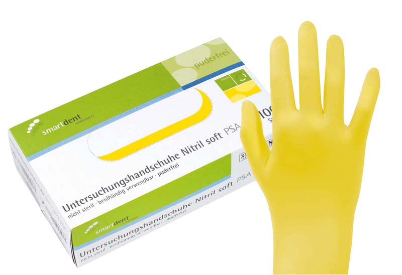 smart Nitril Untersuchungshandschuhe Soft, puderfrei, 100 Stk, gelb, XS