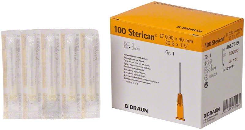 Sterican® Einmalkanüle, G20, gelb, Ø 0,9 x 40 mm