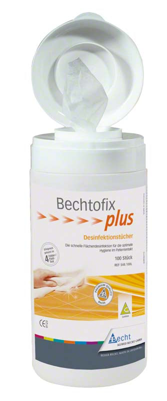Bechtofix plus, Wischdesinfektionstücher Spenderdose inkl. 100 Stk 14x20 cm