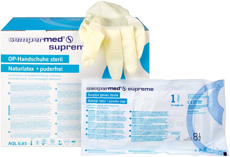 Sempermed supreme OP Handschuhe, puderfrei, 50 Paar, Gr. 8,5