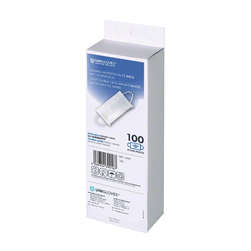 Einmal Mund Nasen Schutz, Gummizug,100 Stk, 2 lagig