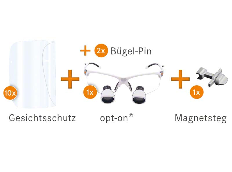 opt-on® protect Lupenbrille 3,3 fachmit Gesichtsschutz