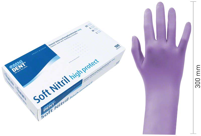 Omni SoftNitril high protect Schutzhandschuh, puderfrei, 100 Stk., violett, L