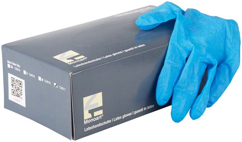 Monoart® Einmalhandschuhe Latex, puderfrei, 100 Stk, blau