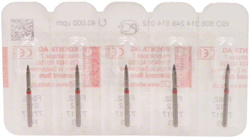 Omni Diamanten 862 für FG, 19 mm, rot fein, Flamme ISO 012
